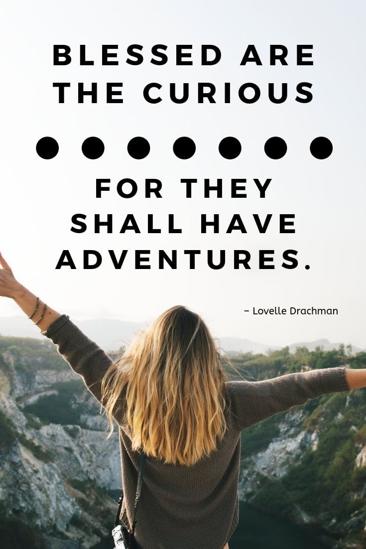 Adventure travel quote - Blessed are the curious for they shall have adventures.