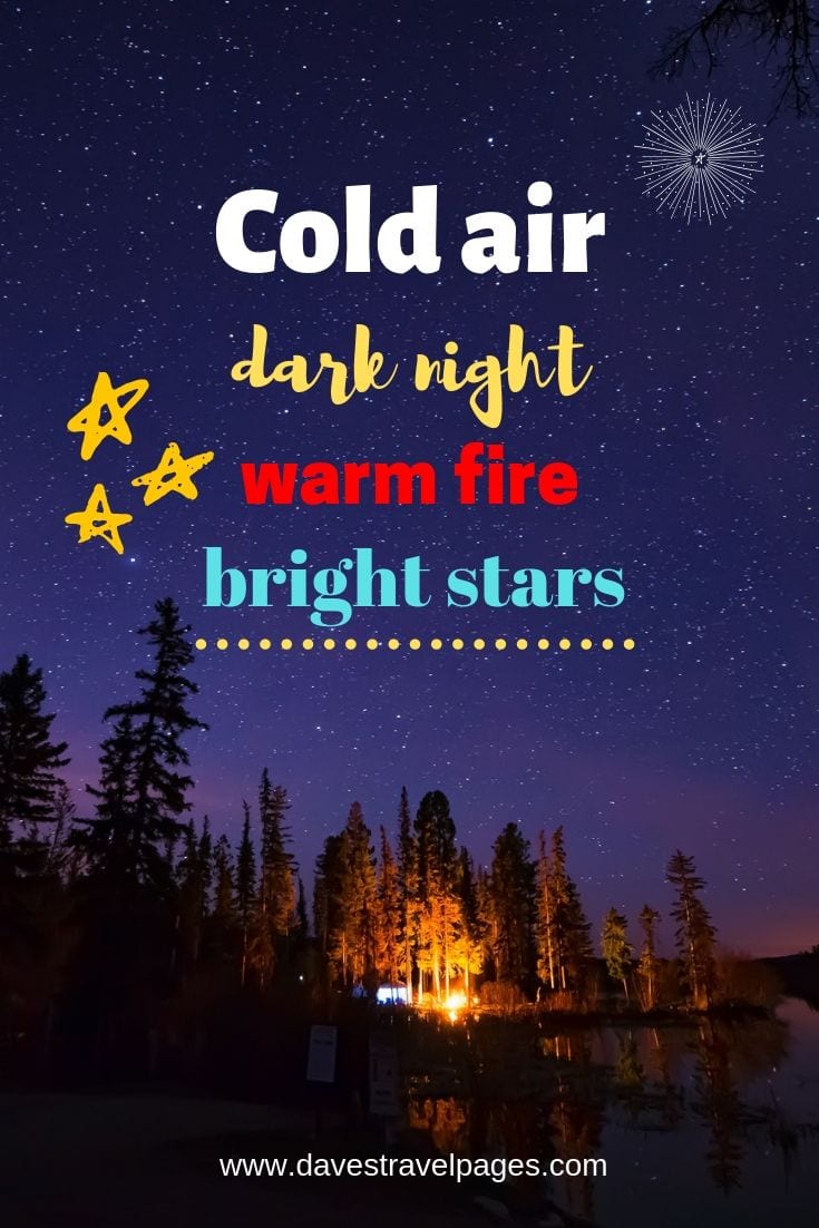 Camp Fire Quotes - "Cold air dark night warm fire bright stars."