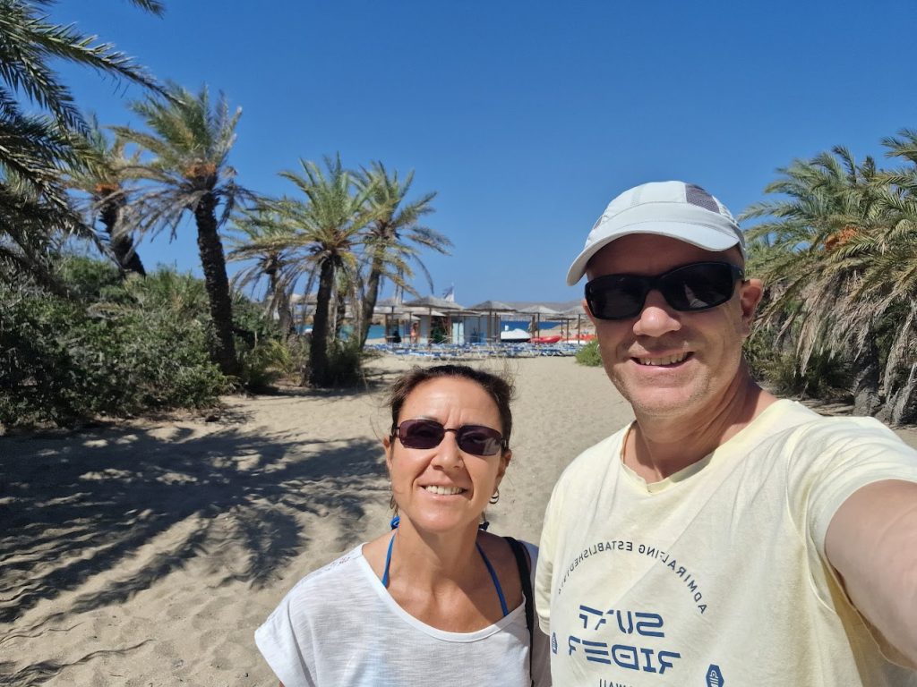 dave october in crete at Vai palm forest