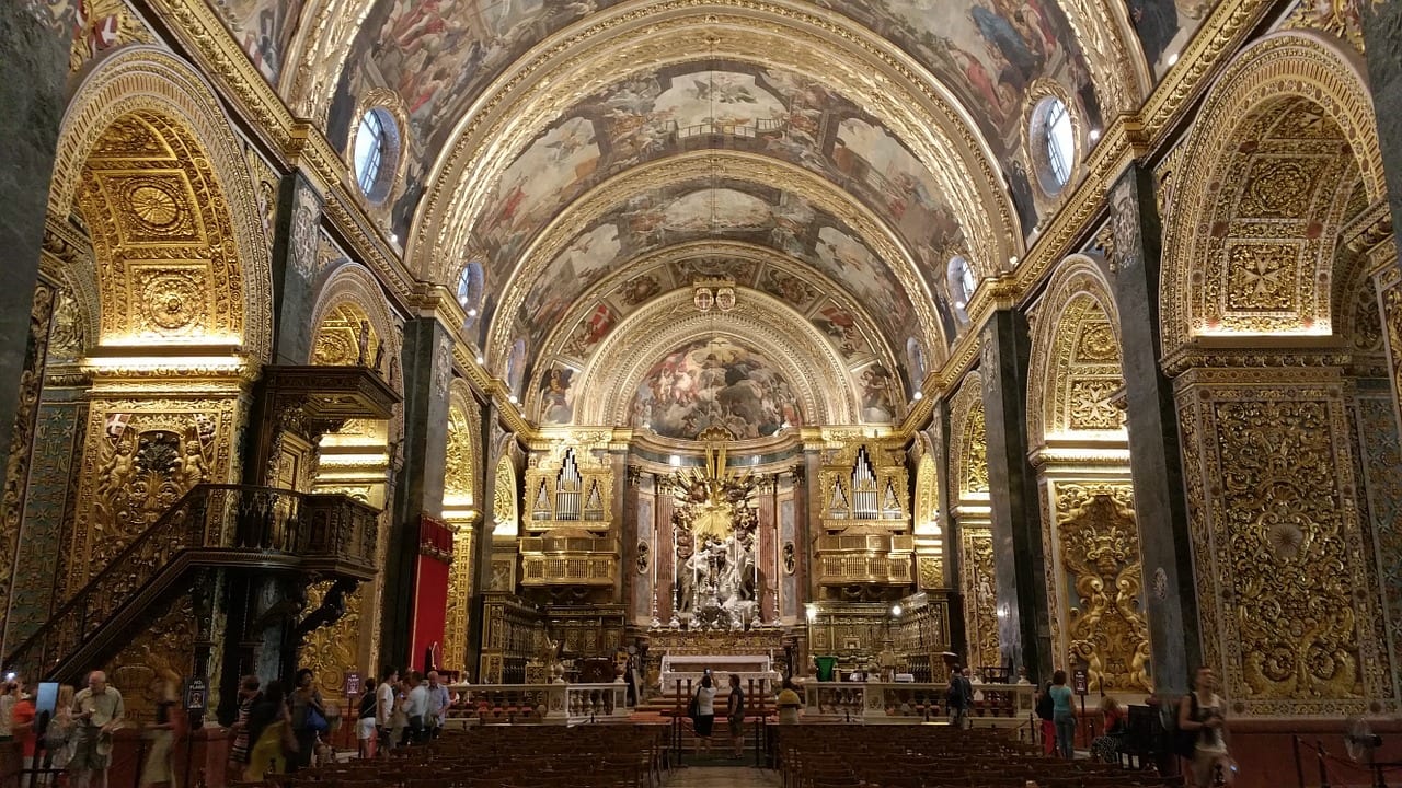 Inside St. John's Co=Cathedral in Malta