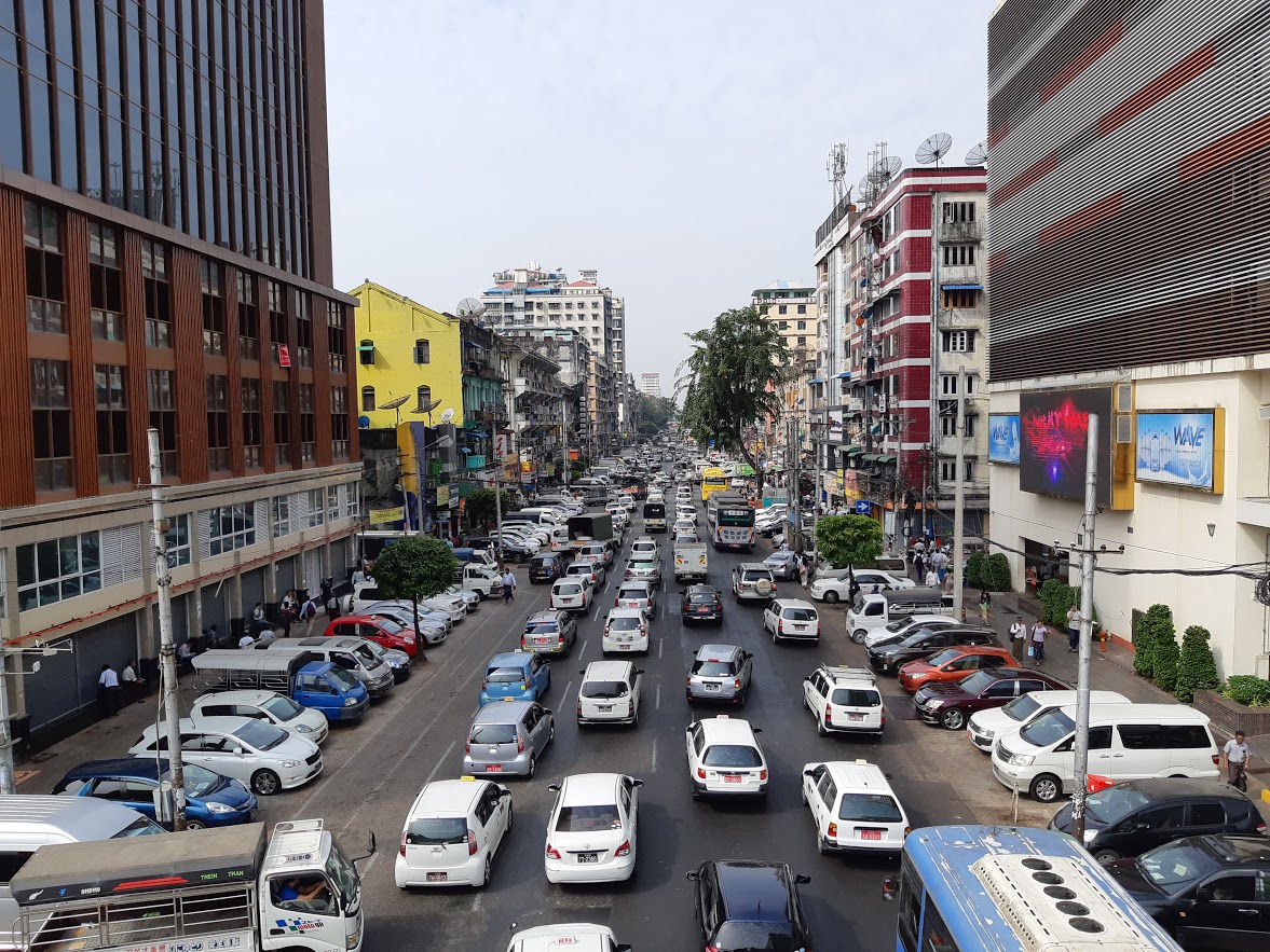 Traffic in Yangon Myanmar