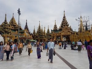 Visiting temples in Yangon Myanmar