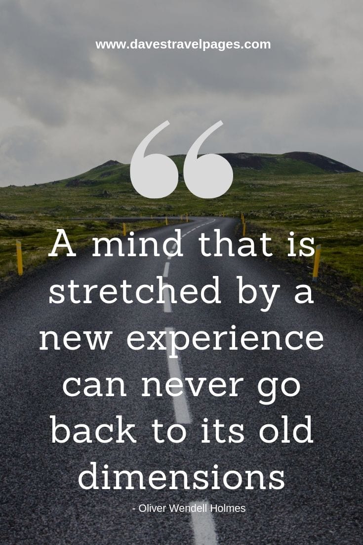 “A mind that is stretched by a new experience can never go back to its old dimensions.”