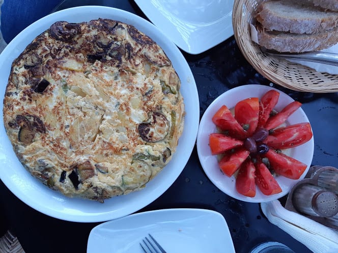 You must try the Fourtalia Omelette in Andros Greece