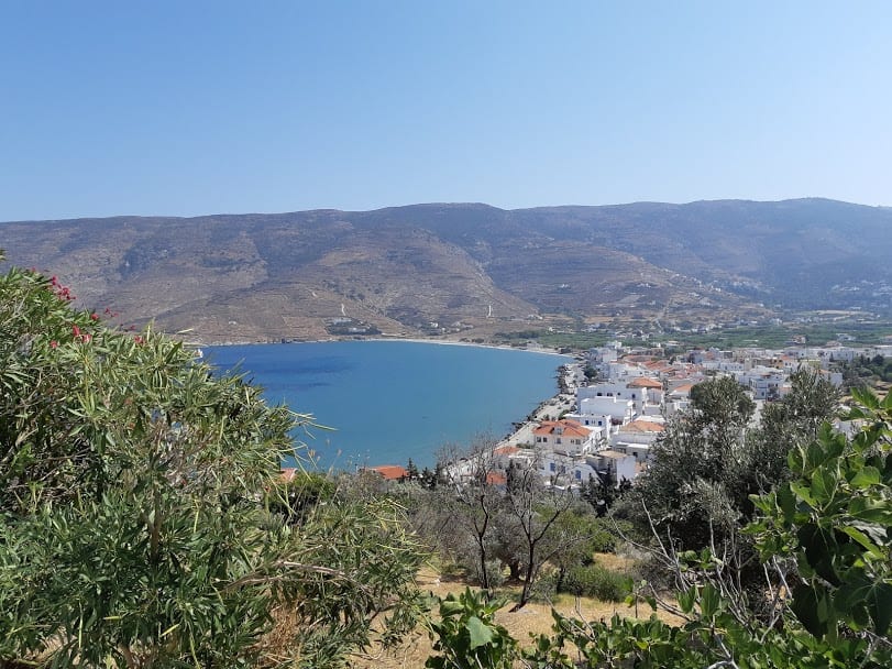 Driving to Korthi in Andros island Greece