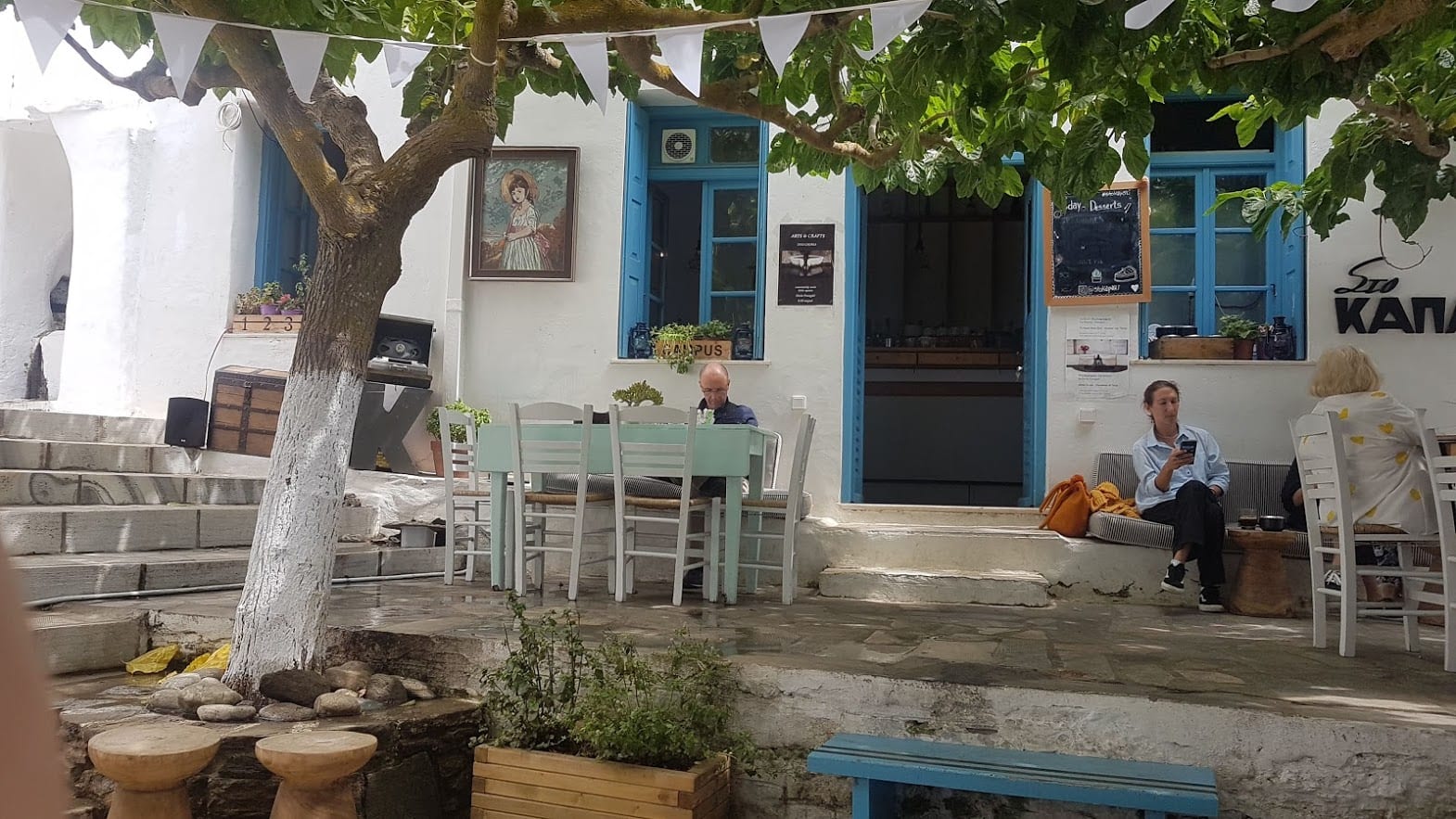 A cafe on Tinos island in Greece