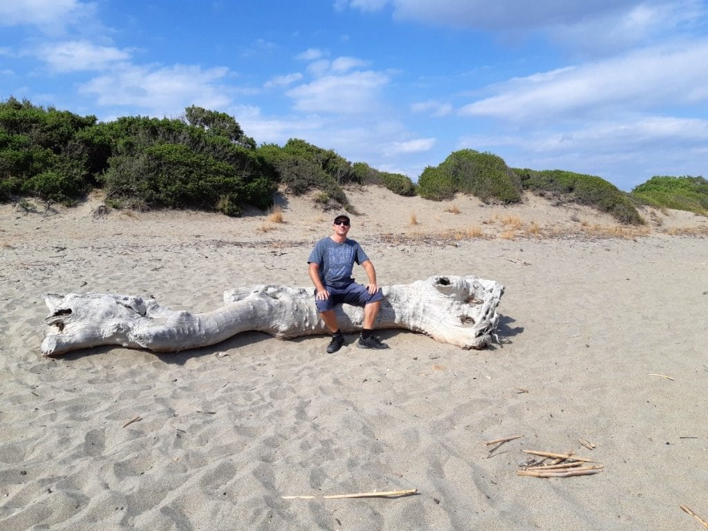 Dave enjoying the beach near Gythion