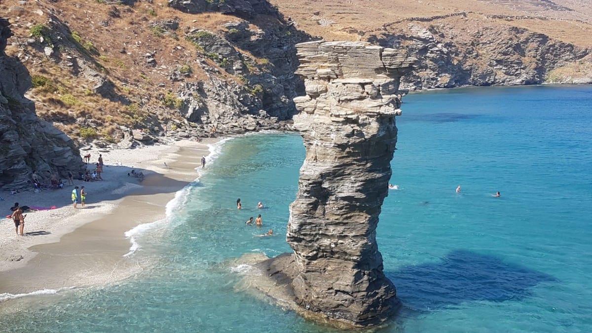 The most famous beach in Andros