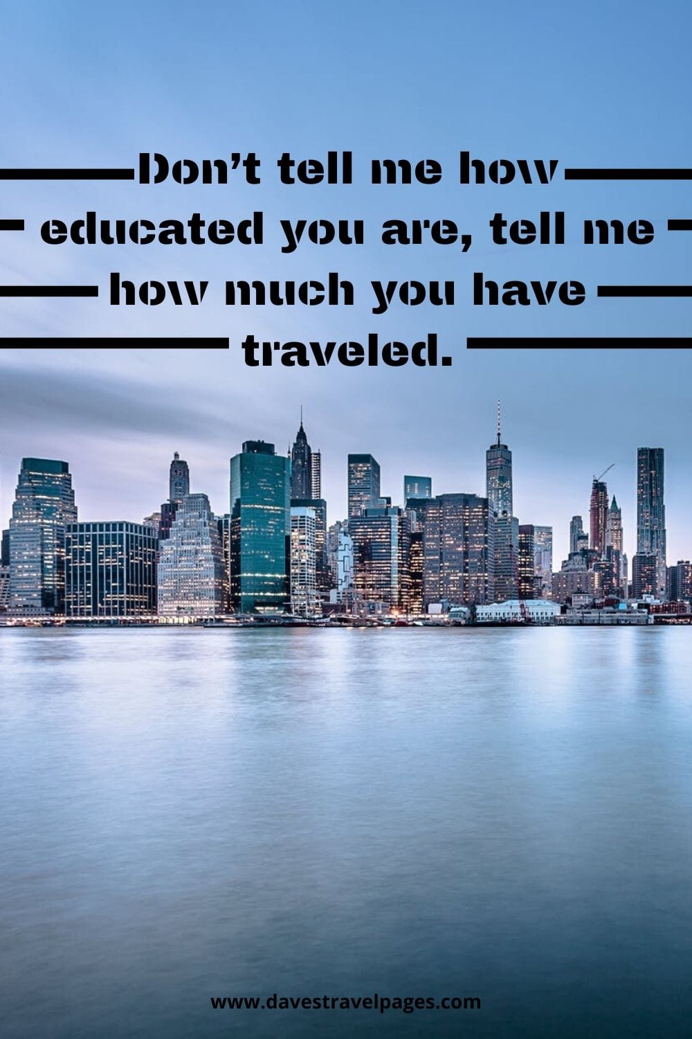 Don’t tell me how educated you are, tell me how much you have traveled.” – Mohammed
