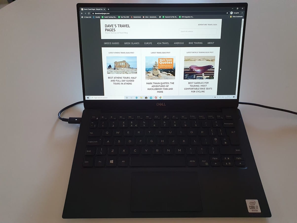 Dell XPS Laptop is great for bike touring