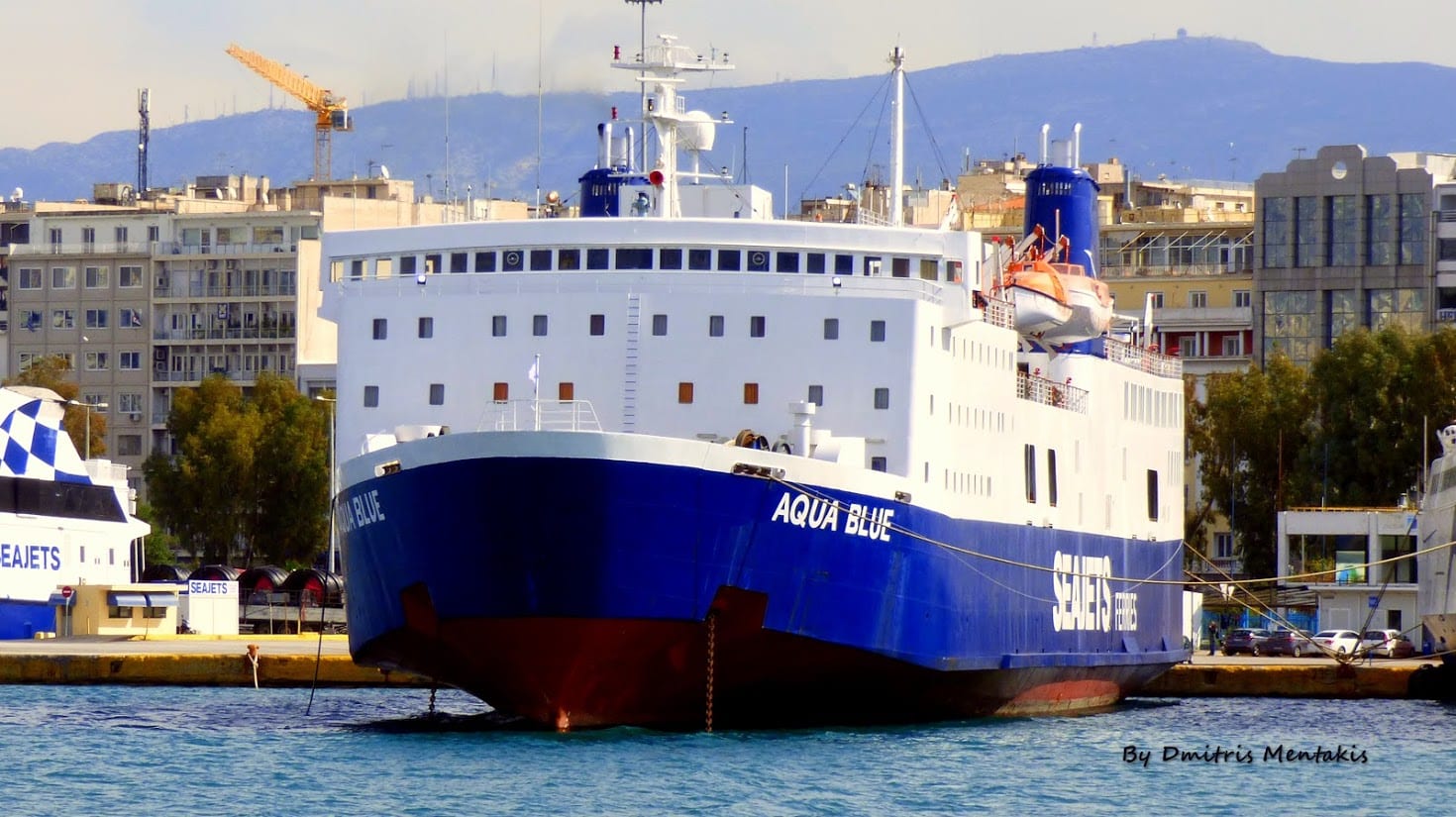 Aqua Blue Greek Ferry
