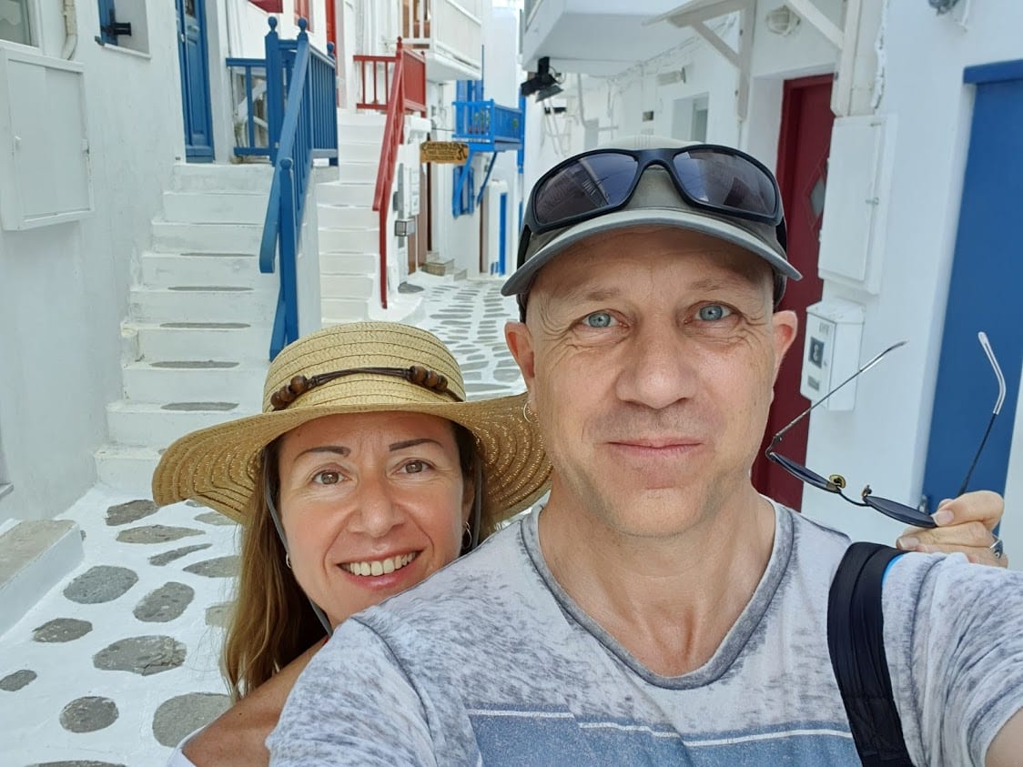 Dave and Vanessa in Mykonos Greece