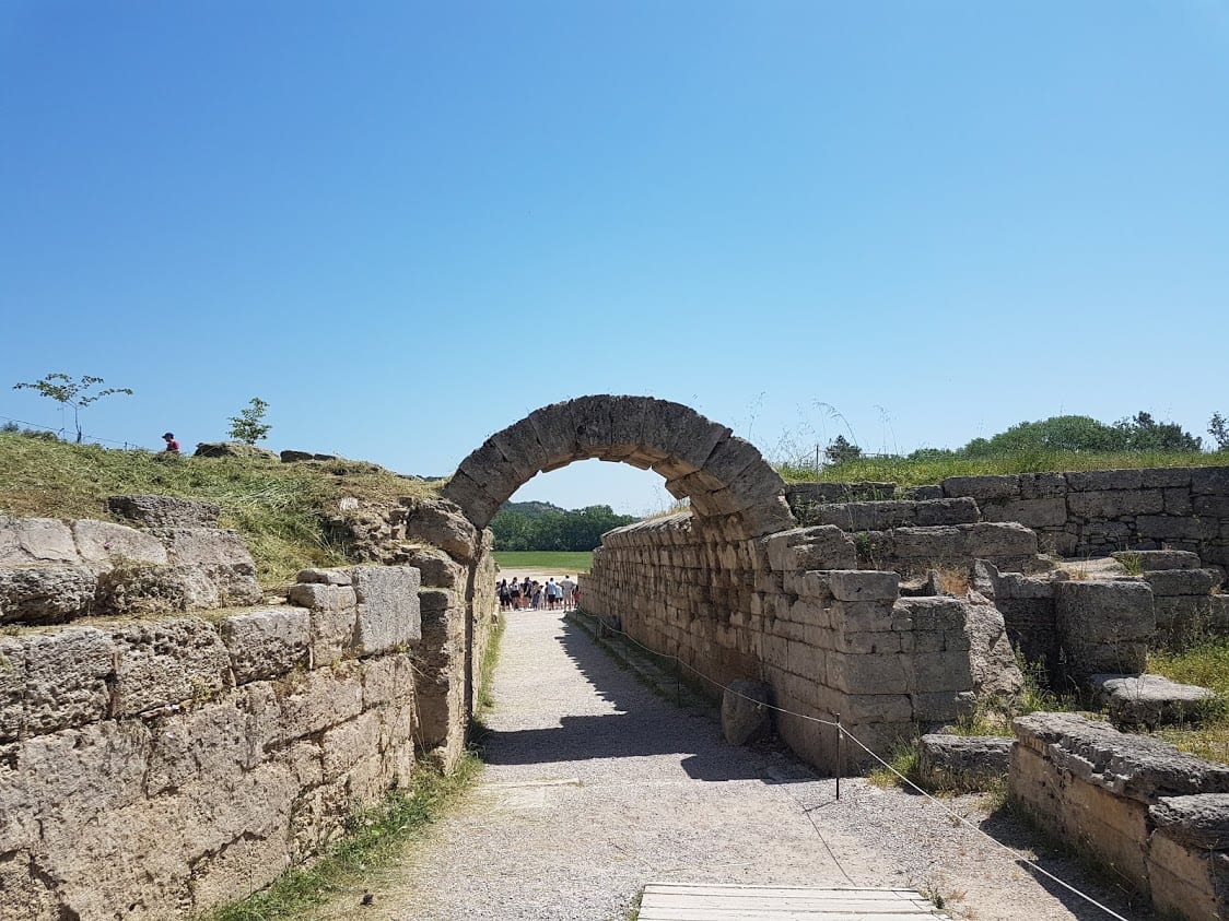 Archway at site of Ancient Olympia - important places in ancient greece