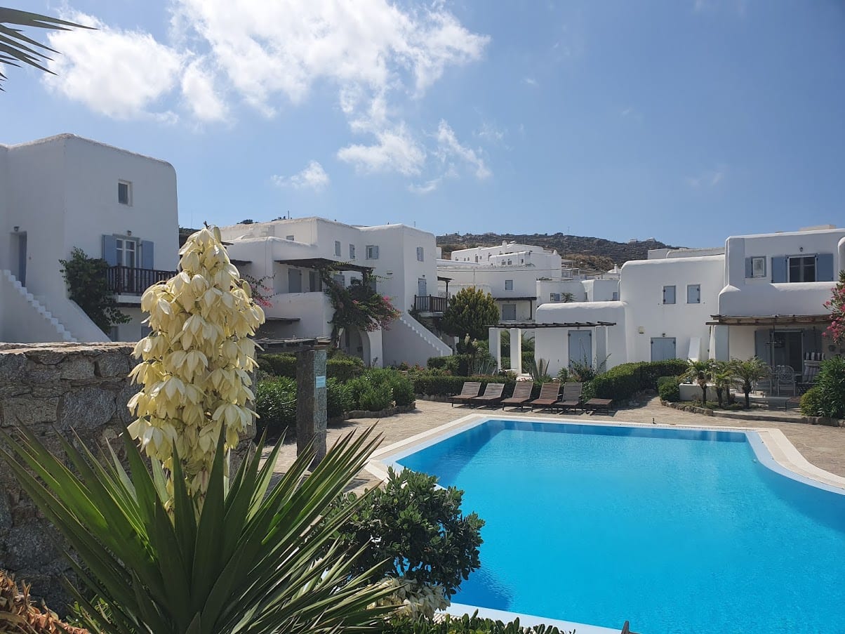 We stayed at the Pleiades Apartments in Ornos in Mykonos