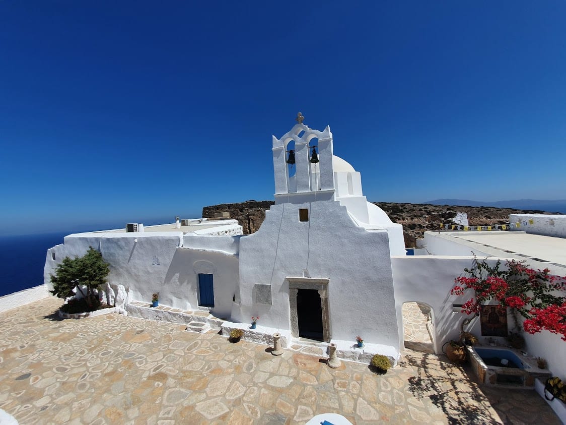 The church inside the Zoodochos Pigi Monastery in Sikinos