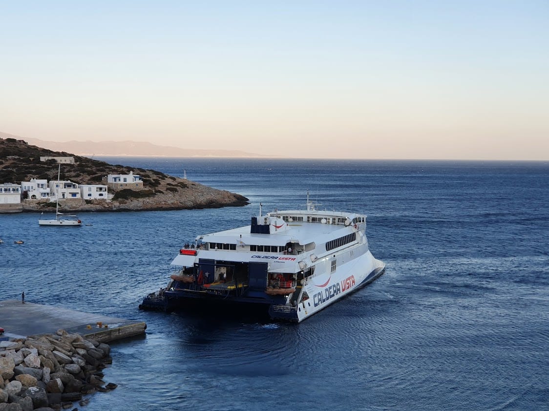 The Cadera Vista ferry in Sikinos Greece