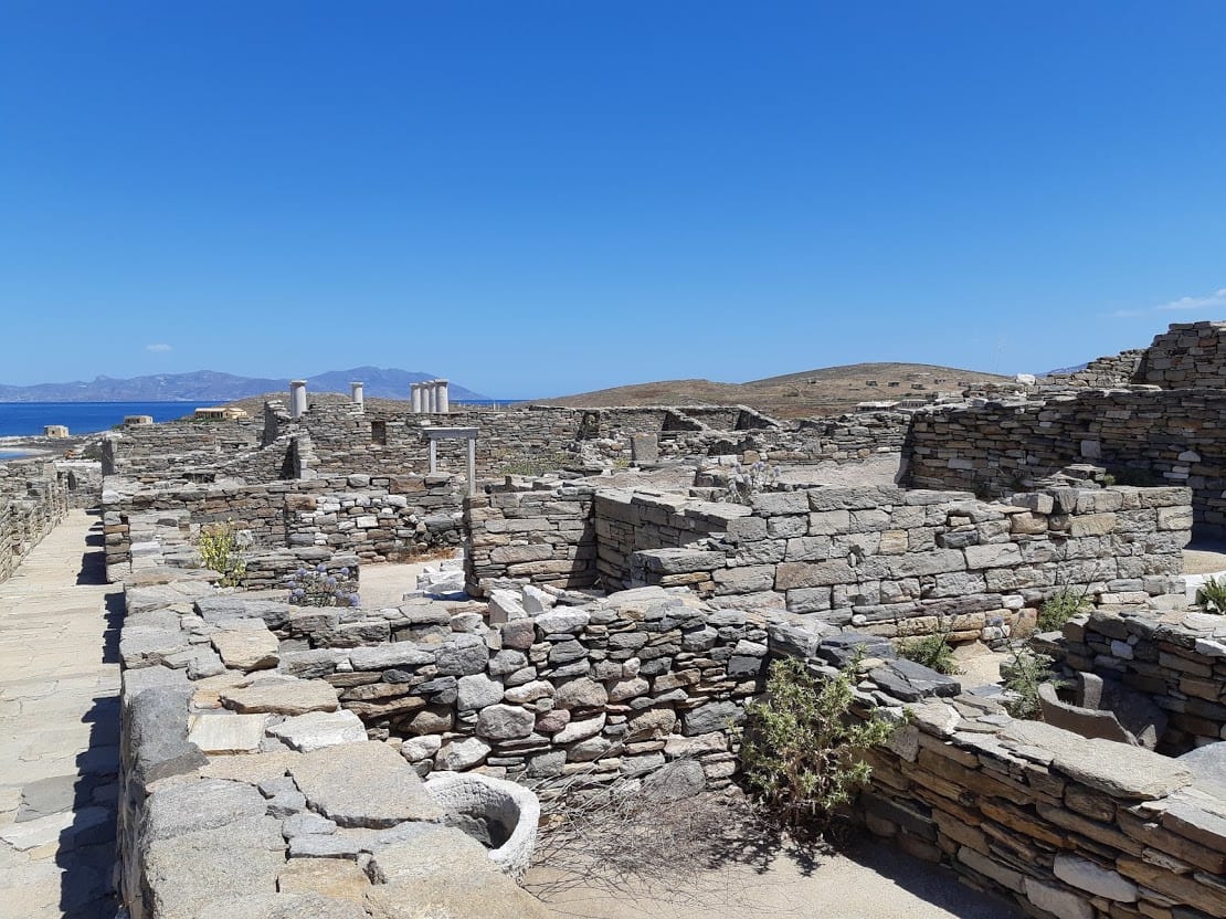 The Delos archaeological site in greece