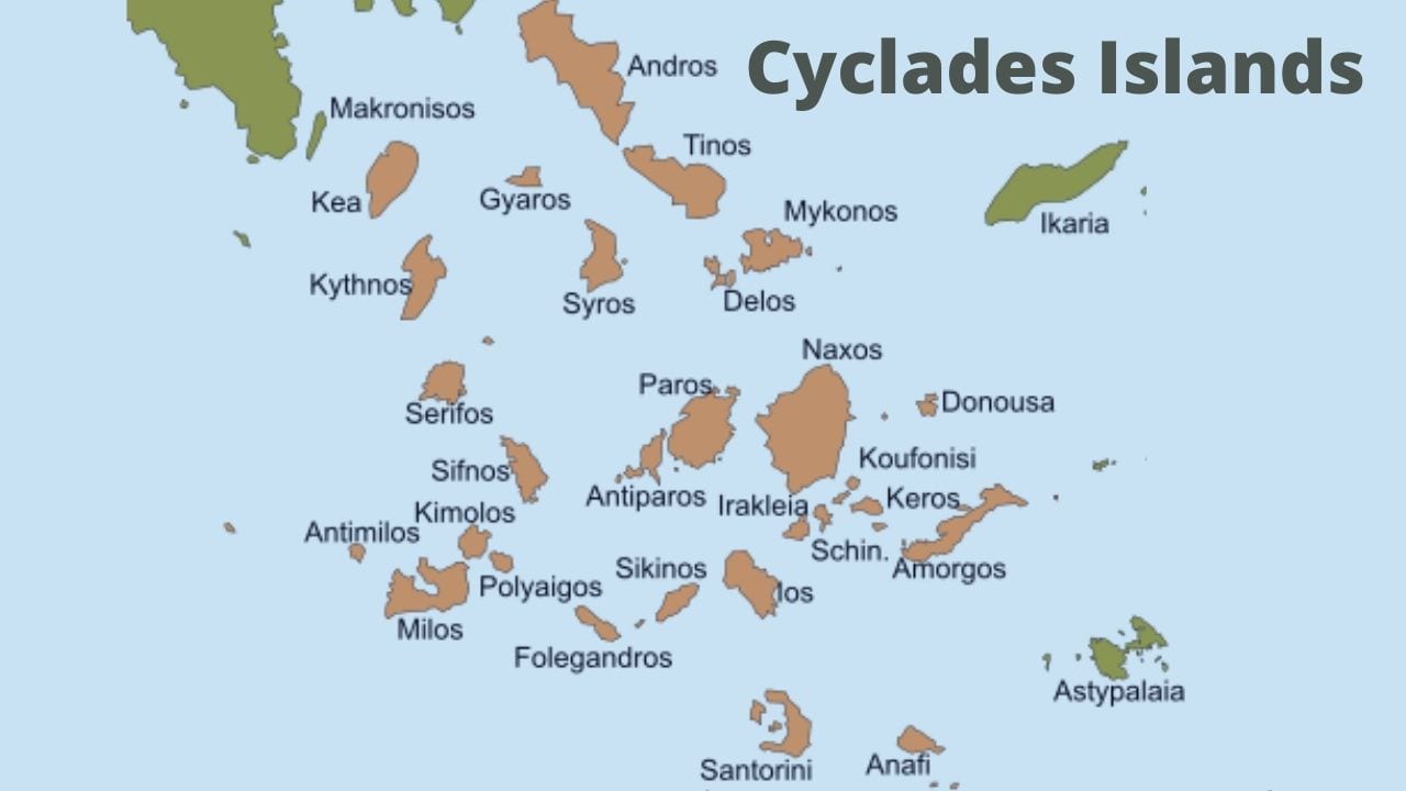 Greek islands Cyclades map