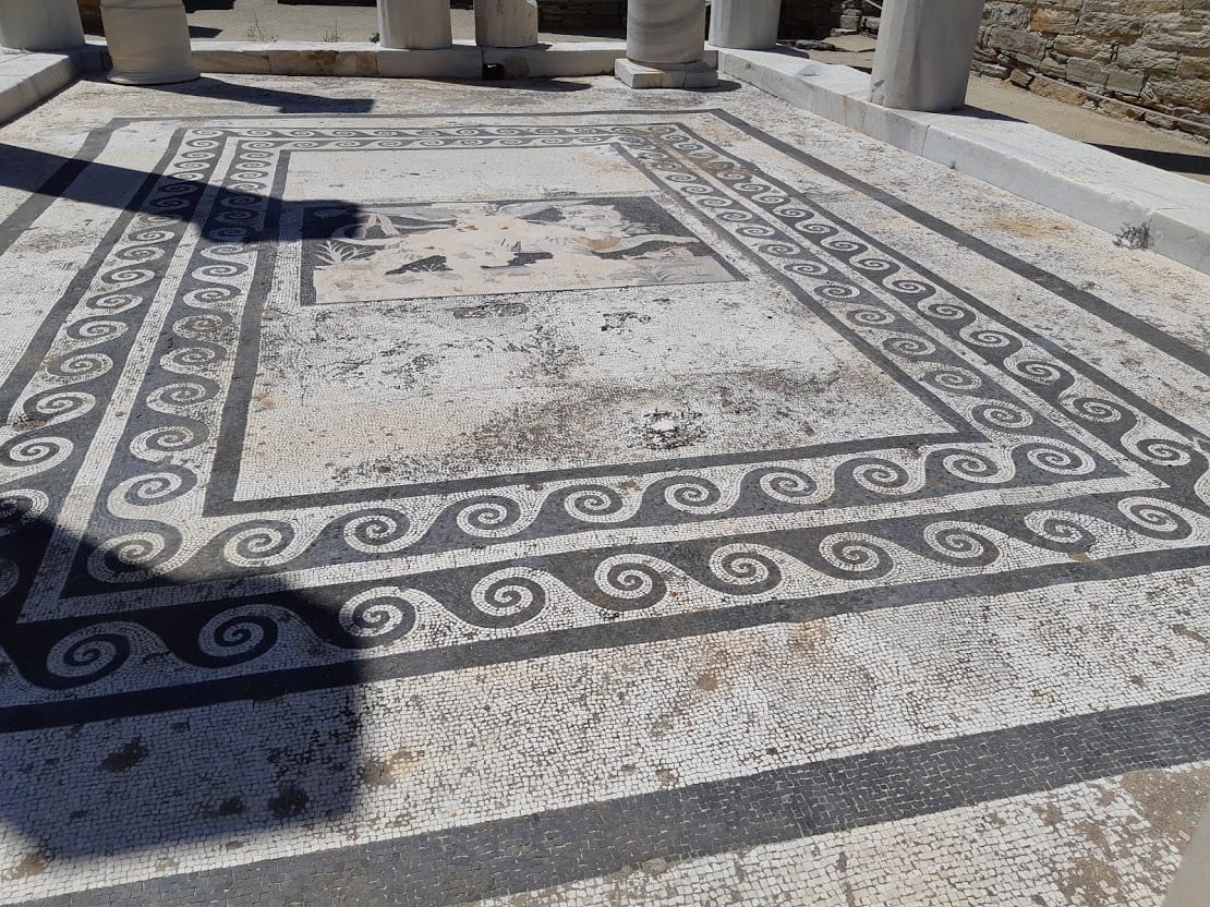 A mosaic on the Sacred Island of Delos in Greece