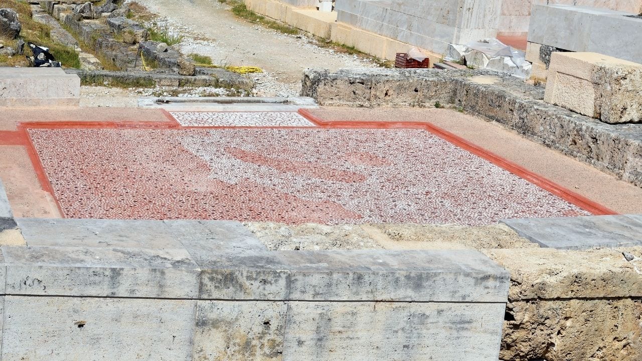 Mosaic at Vergina in Greece
