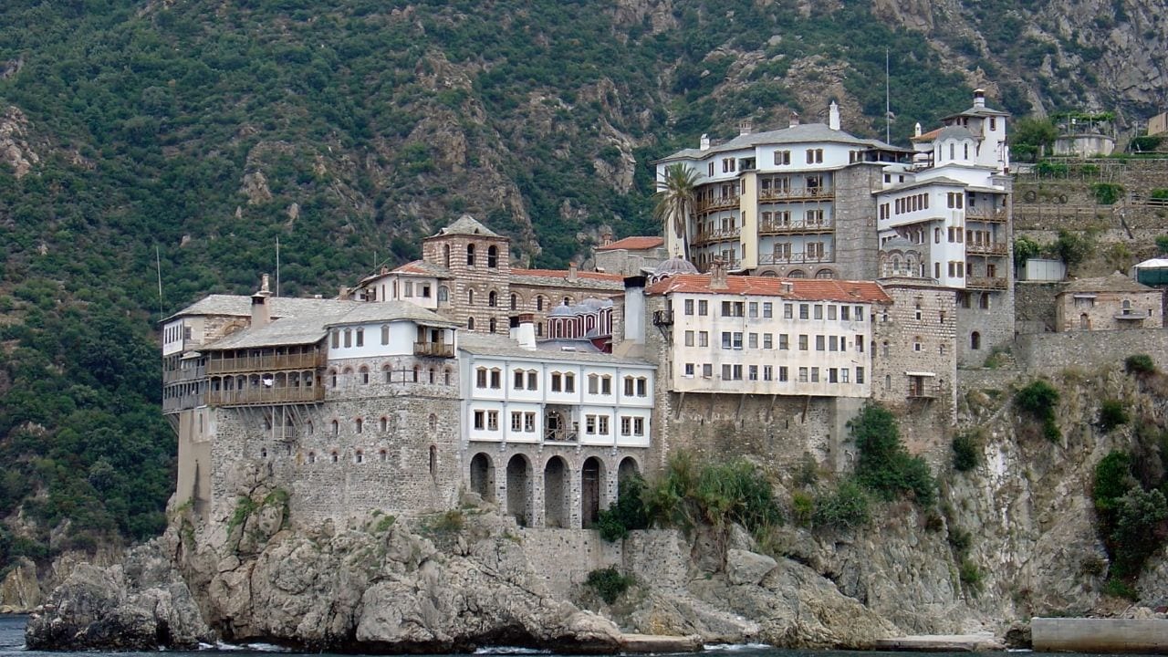 Famous Greek buildings - A monastery in Mount Athos