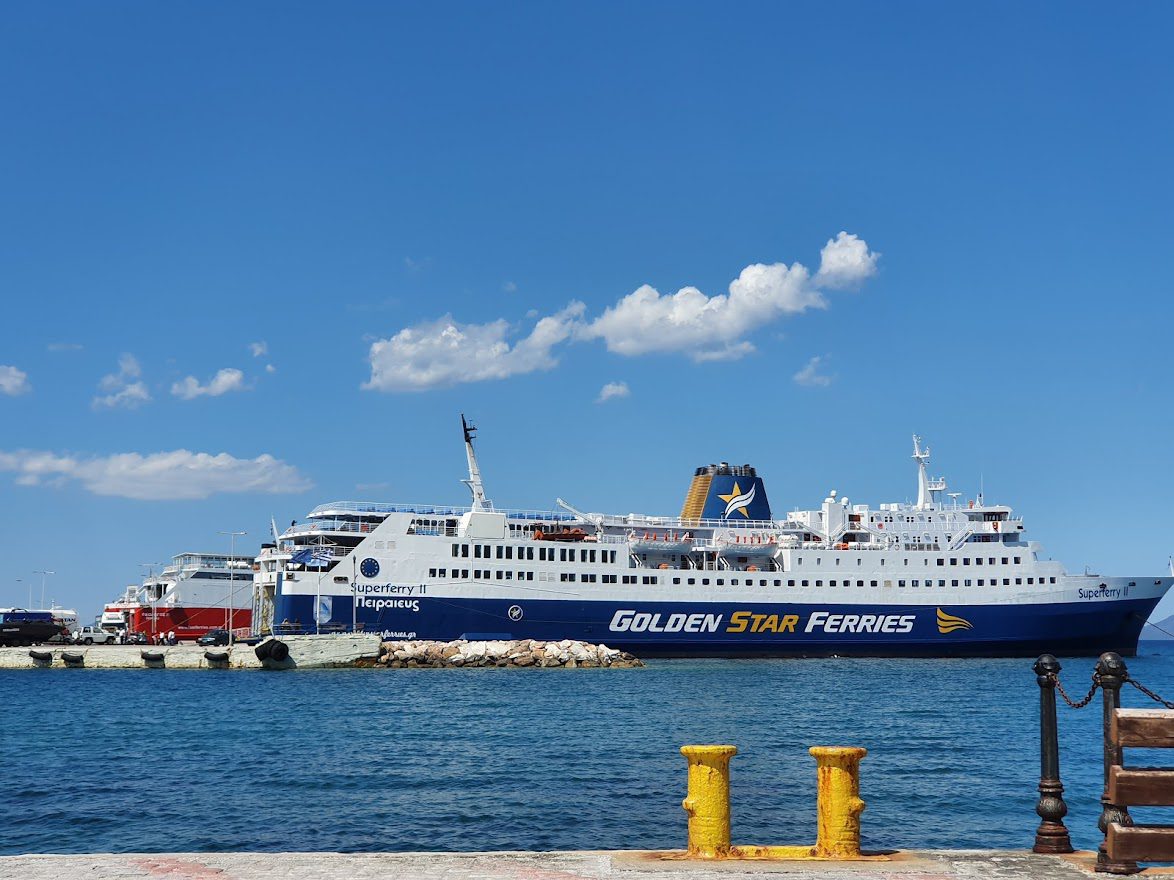 The Golden Star Ferries SuperFerry II at Rafina Port in Athens