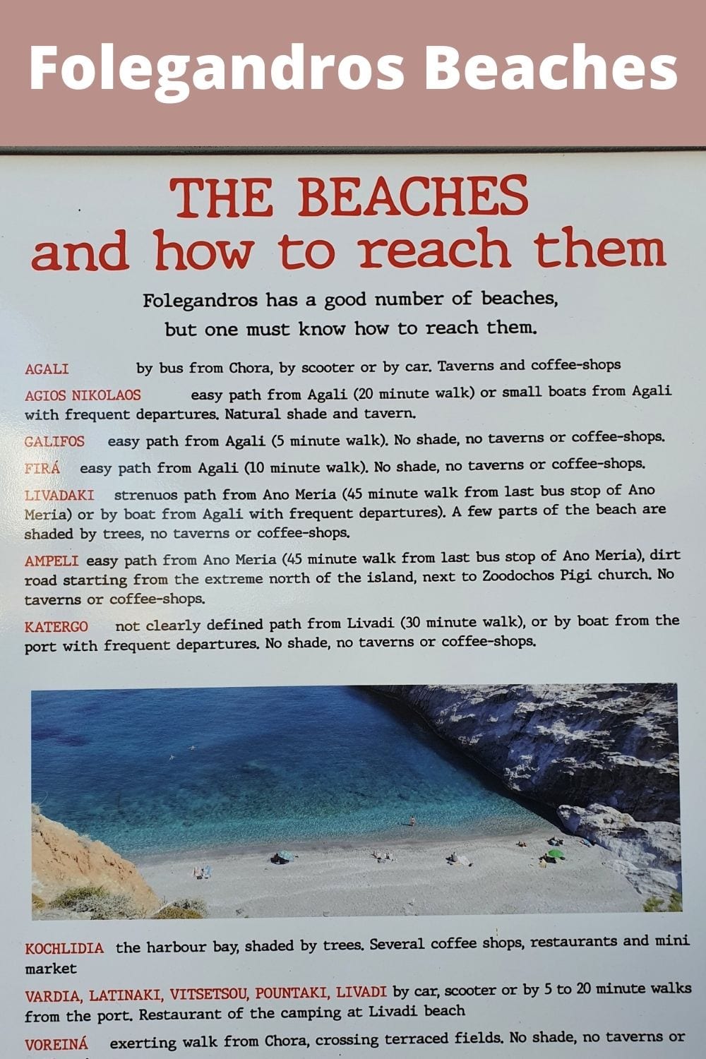 Folegandros Beaches and How To Reach Them