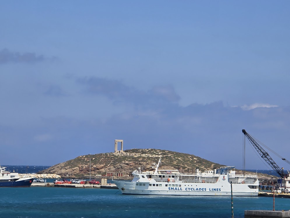 Small Cyclades Lines ferry in Naxos port