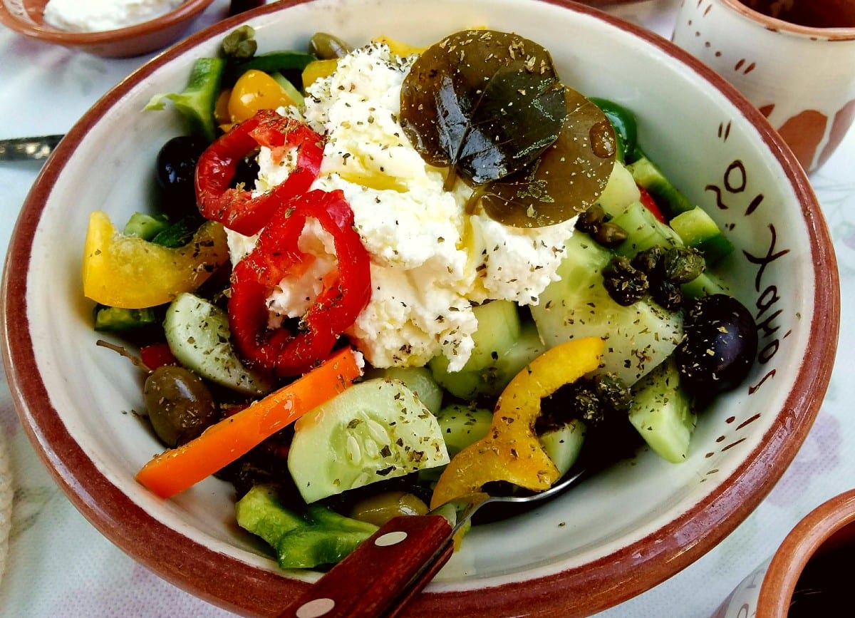 The traditional Greek salad is one of the most iconic dishes in Greece