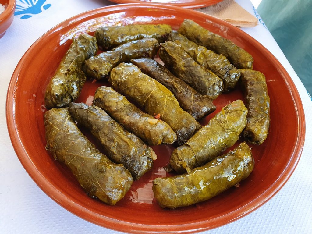 A plate of Greek dolmadakia