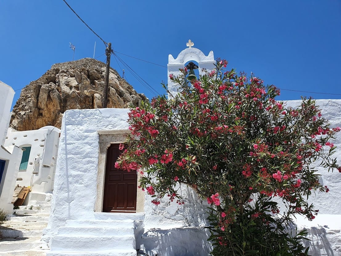 Looking inisde the Chora of Amorgos in Greece