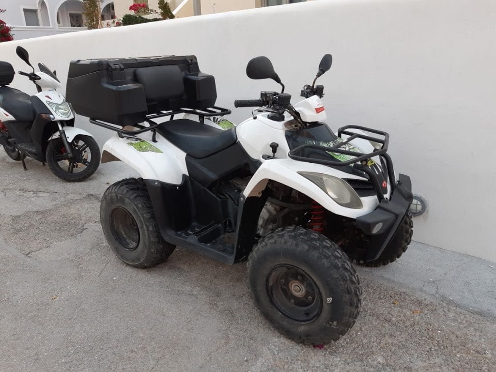 An ATV for hire in Santorini