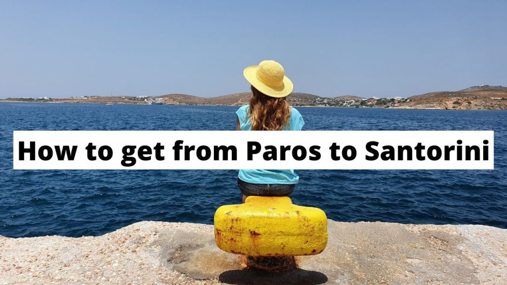 Waiting to take the ferry from Paros to Santorini in Greece