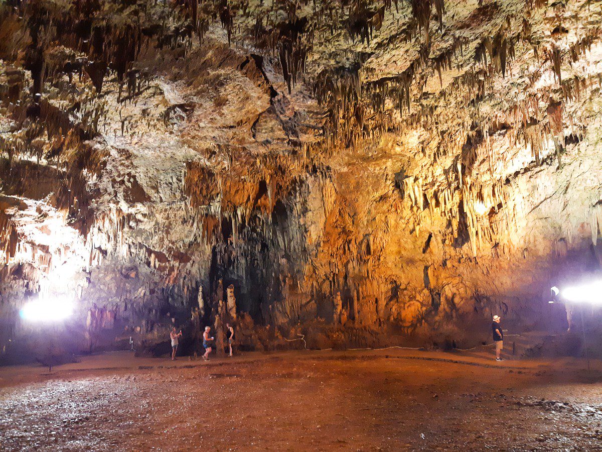 The ;arge chamber in Drogarati cave system in Kefalonia island