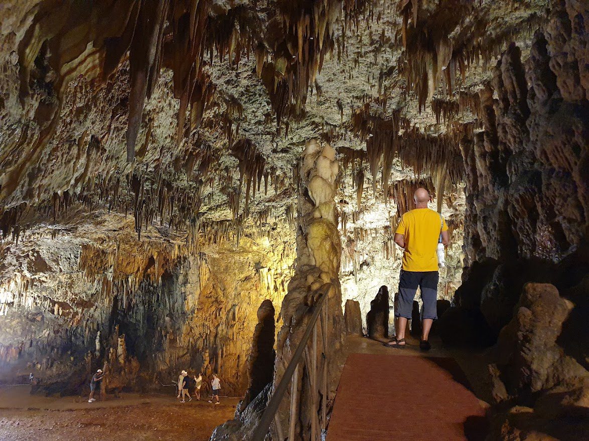 Inside the Drogarati Cave of Kefalonia island in Greece