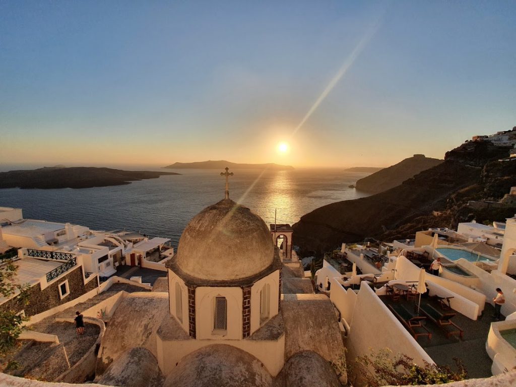 Santorini sunset from Fira