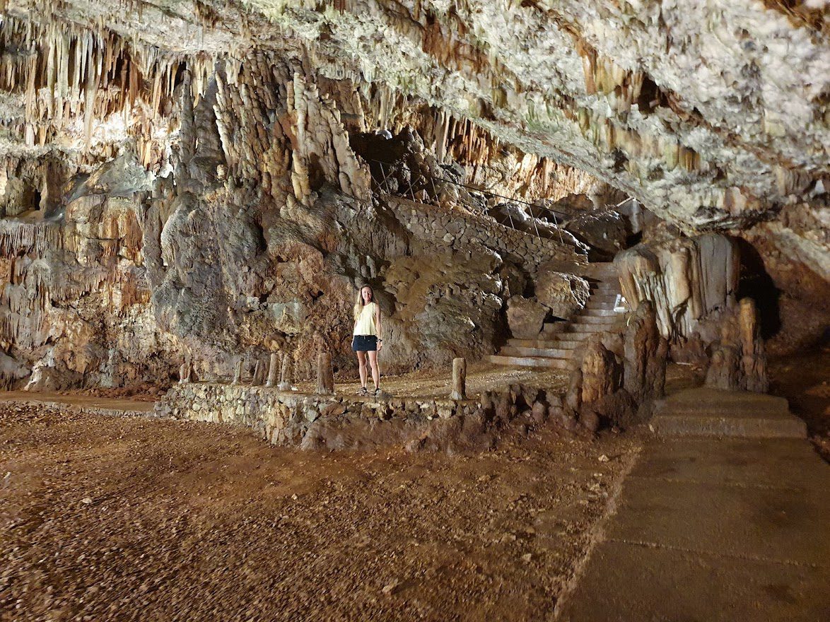 Inside the large cave system at Drogarati, Kefalonia