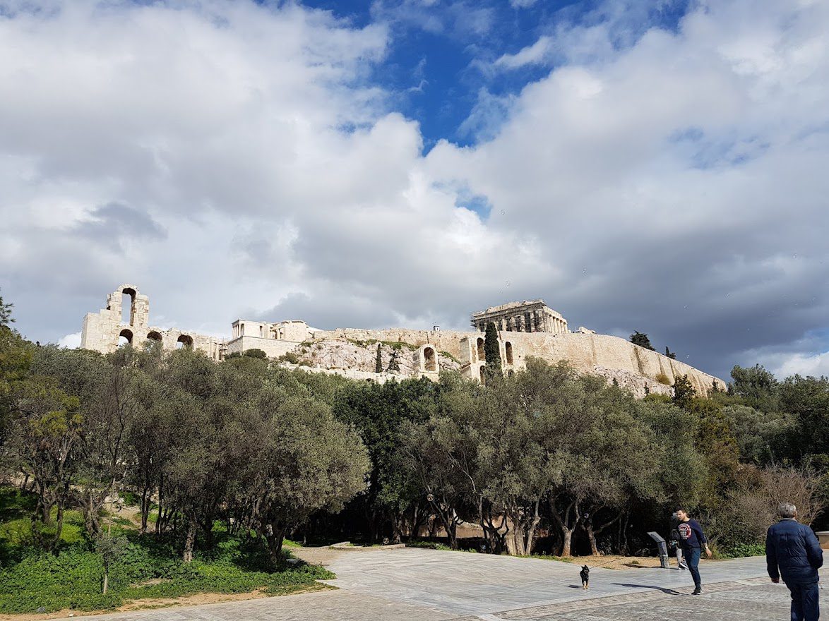 A photo taken of the Acropolis in March