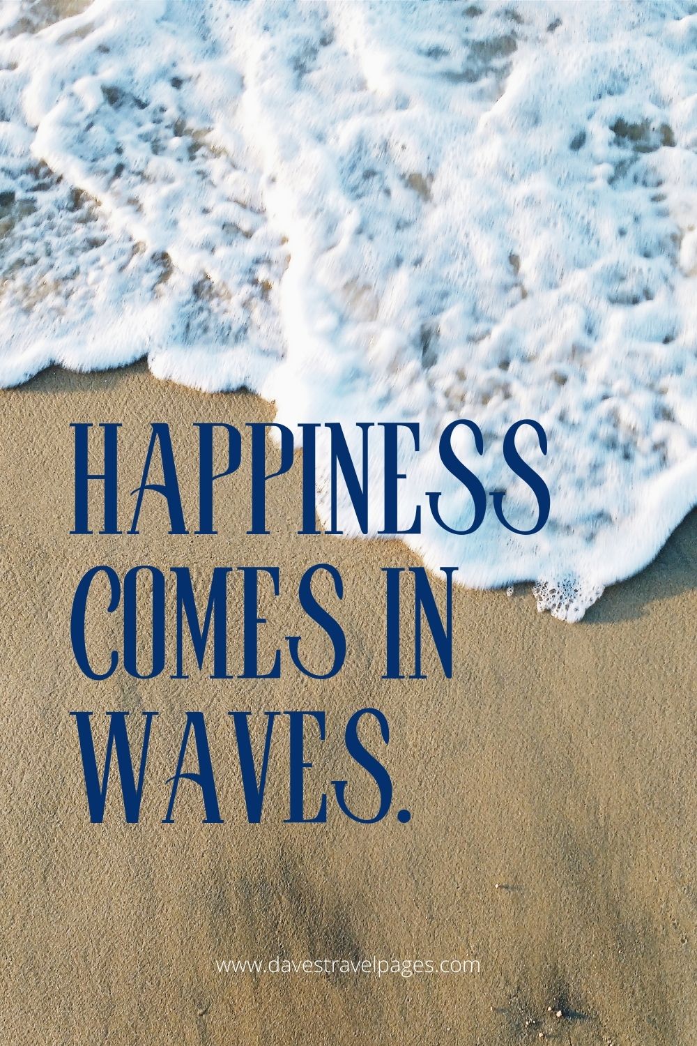 Happiness comes in waves caption about the ocean for instagram