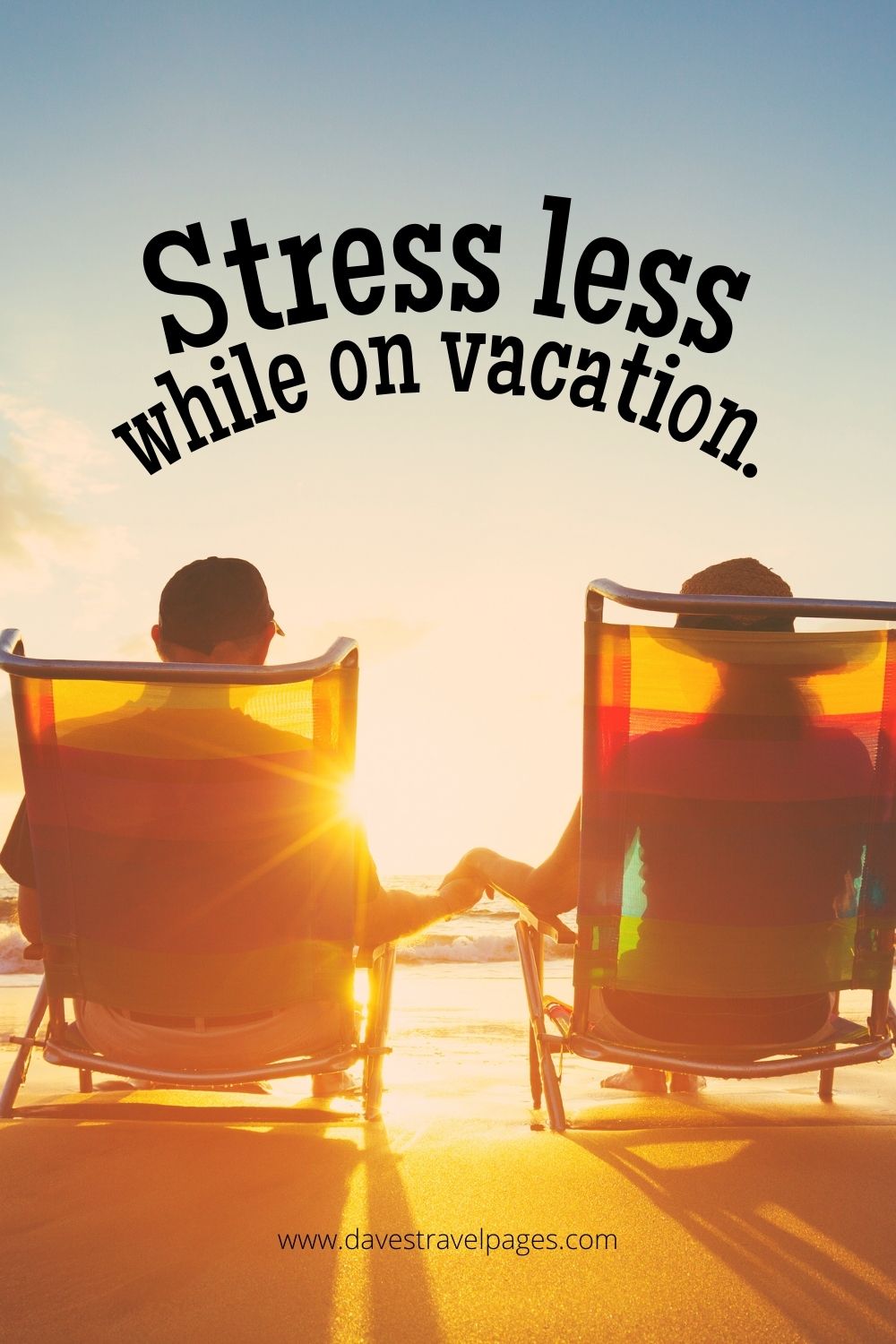 Stress less while on vacation caption for instagram
