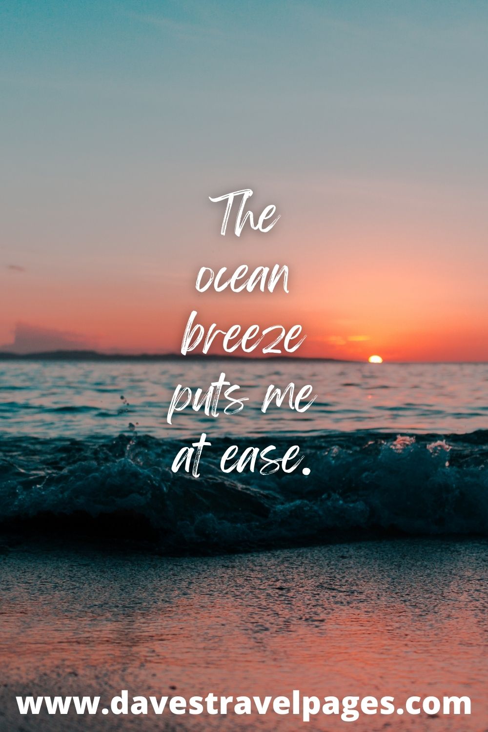 The ocean breeze puts me at ease summer caption for Instagram