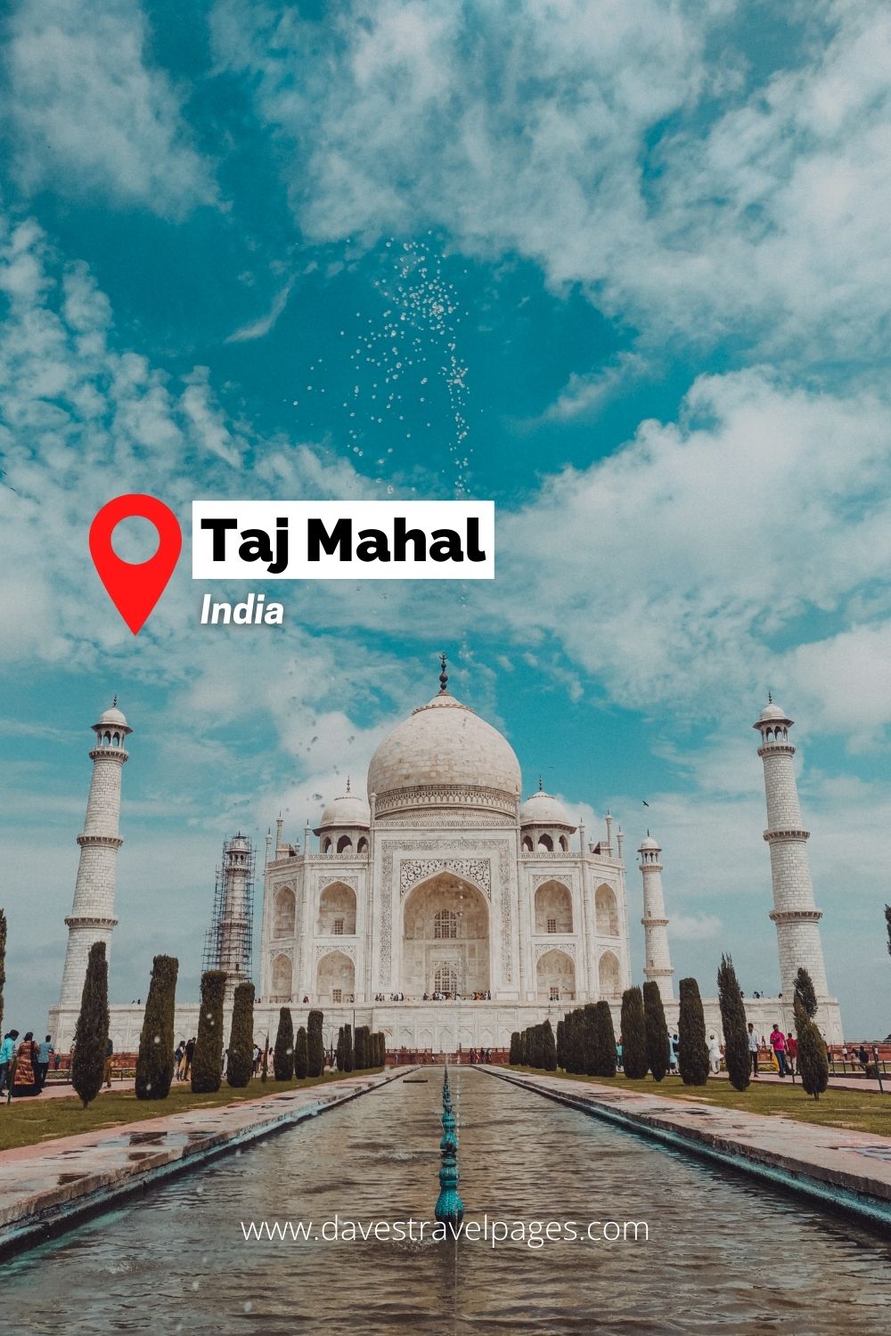 The inspiring Tak Mahal in India