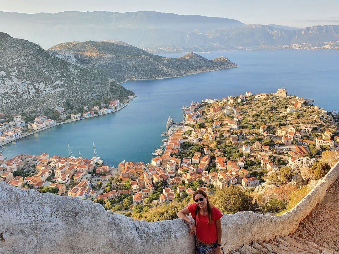 Climbing the 400 steps in Kastellorizo island in the Dodecanese
