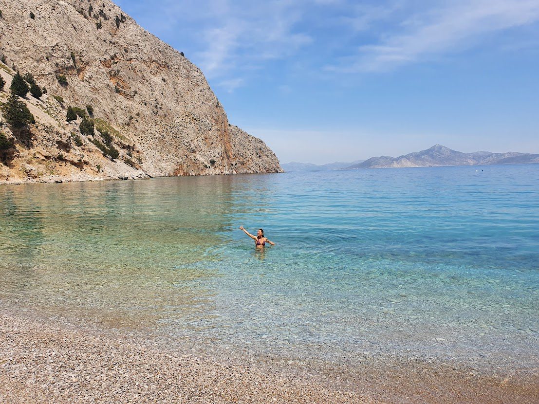 Swimming at Saint Georges Beach in Symi