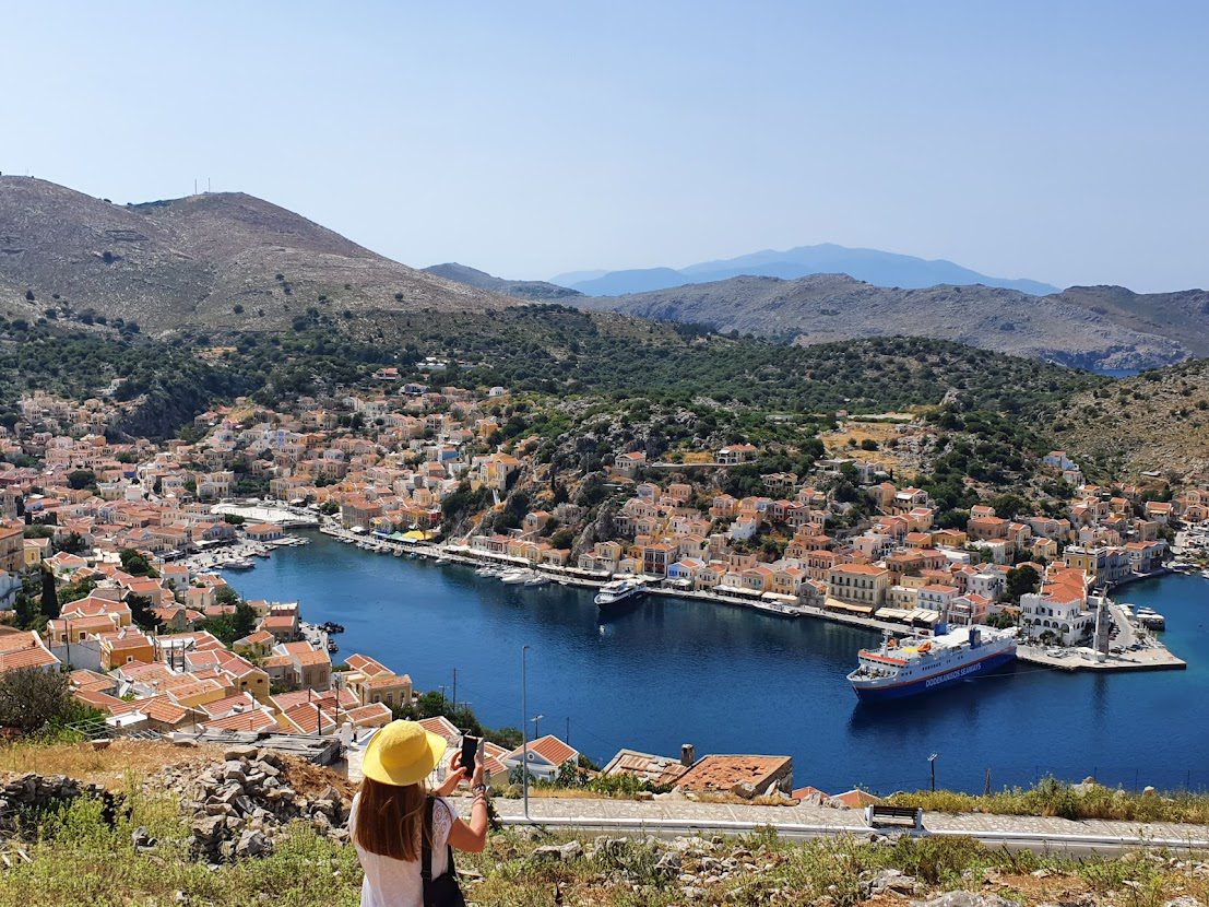 View over Symi island in Greece
