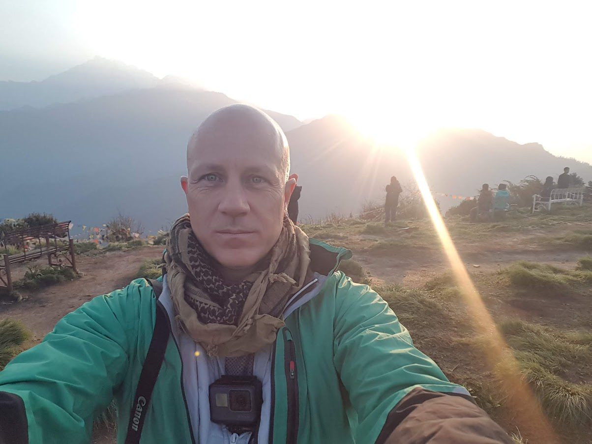 Dave Briggs in Nepal during sunrise