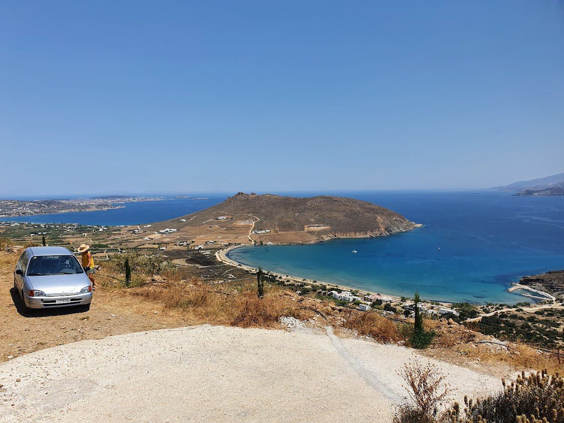 Driving around Paros island in Greece