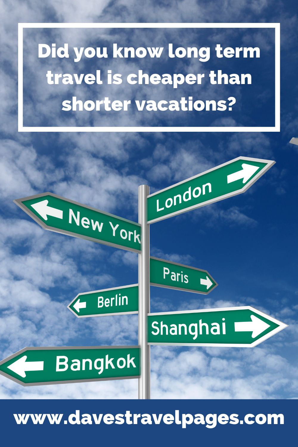 Reasons long term travel is cheaper than short vacations