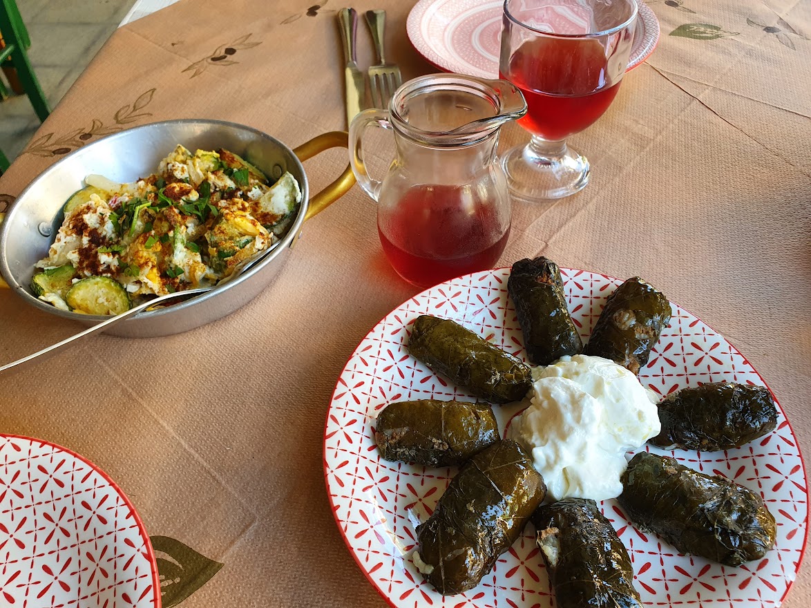 Eating Greek Food In Kos Island, Greece