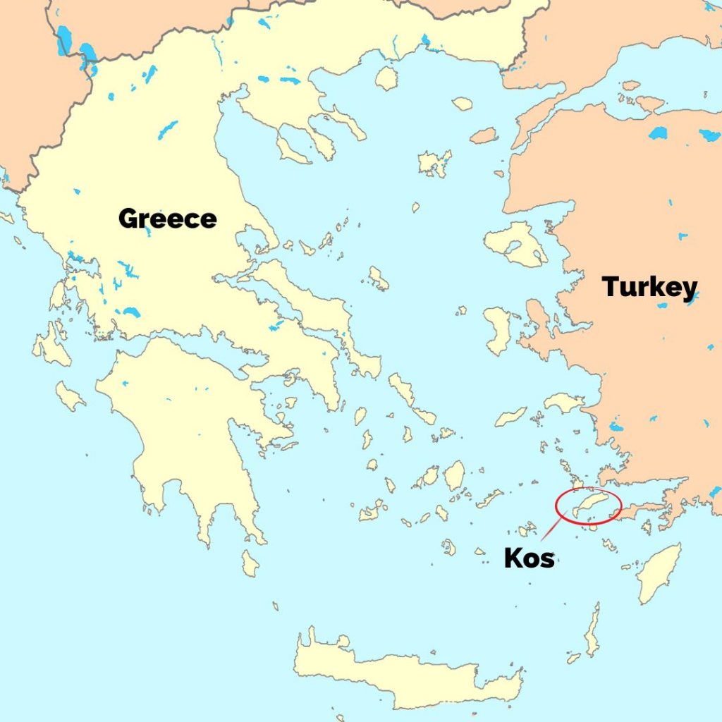 Where Is Kos Island Located In Greece Map Showing Where Kos Island Is 1024x1024 